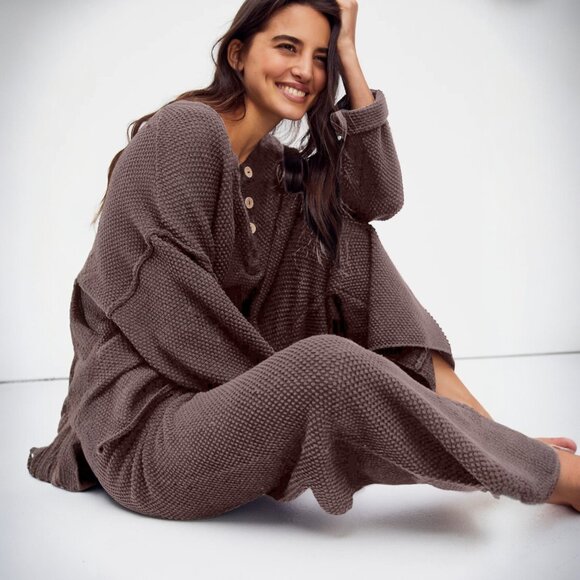 FREE PEOPLE Hailee Sweater Set - brown  🎉 Brand New without care tag - Picture 8 of 12
